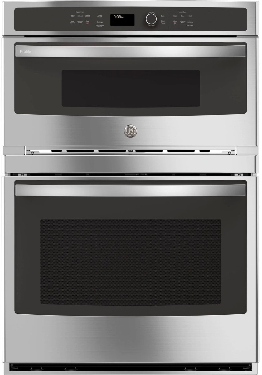 Front view of the GE Profile PT7800SHSS double oven